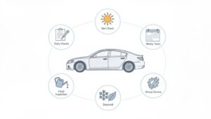 Car maintenance schedule: daily, weekly, annual, seasonal tasks.