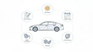 Car maintenance schedule: daily, weekly, annual, seasonal tasks.