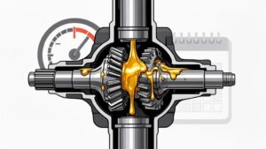 Differential gears lubricated with oil