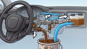 Car brake fluid bleeding process diagram