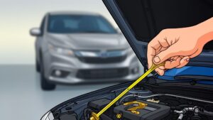 Checking car engine oil level