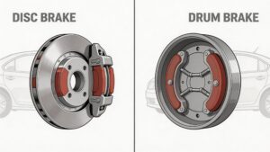 Comparison of disc and drum brakes