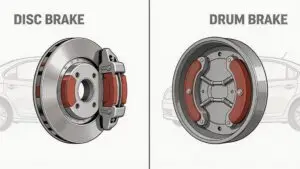 Comparison of disc and drum brakes