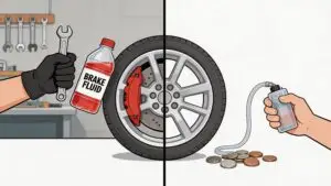 Brake fluid service comparison: mechanic vs DIY siphon
