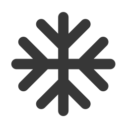 Black snowflake icon on white background