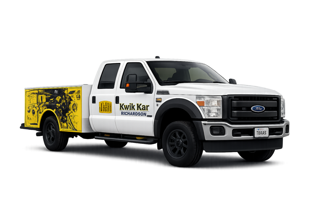 White Kwik Kar Richardson service pickup truck
