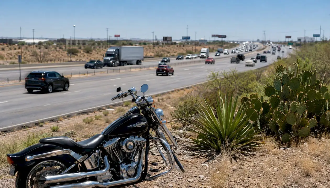 Texas highway with summer heat and traffic