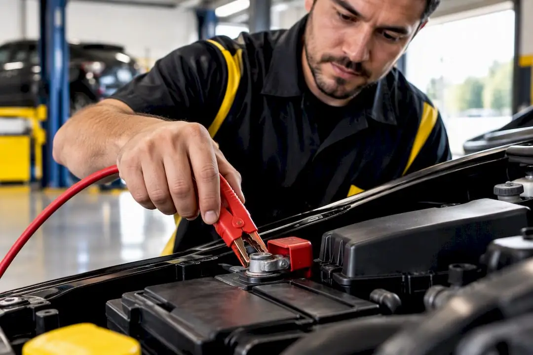 Memory saver lead attached during battery testing